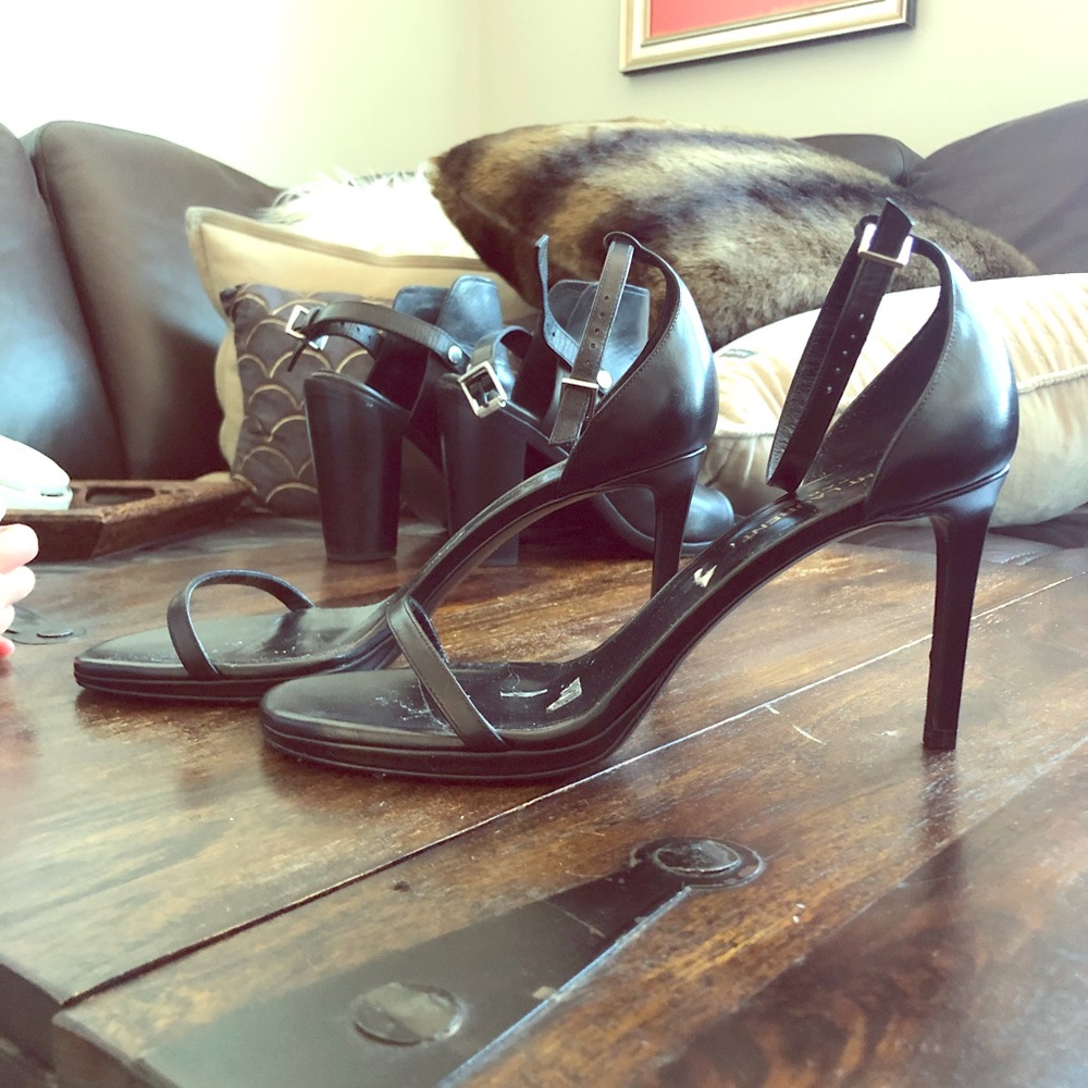 Saint Laurent Paris black strappy sandals
